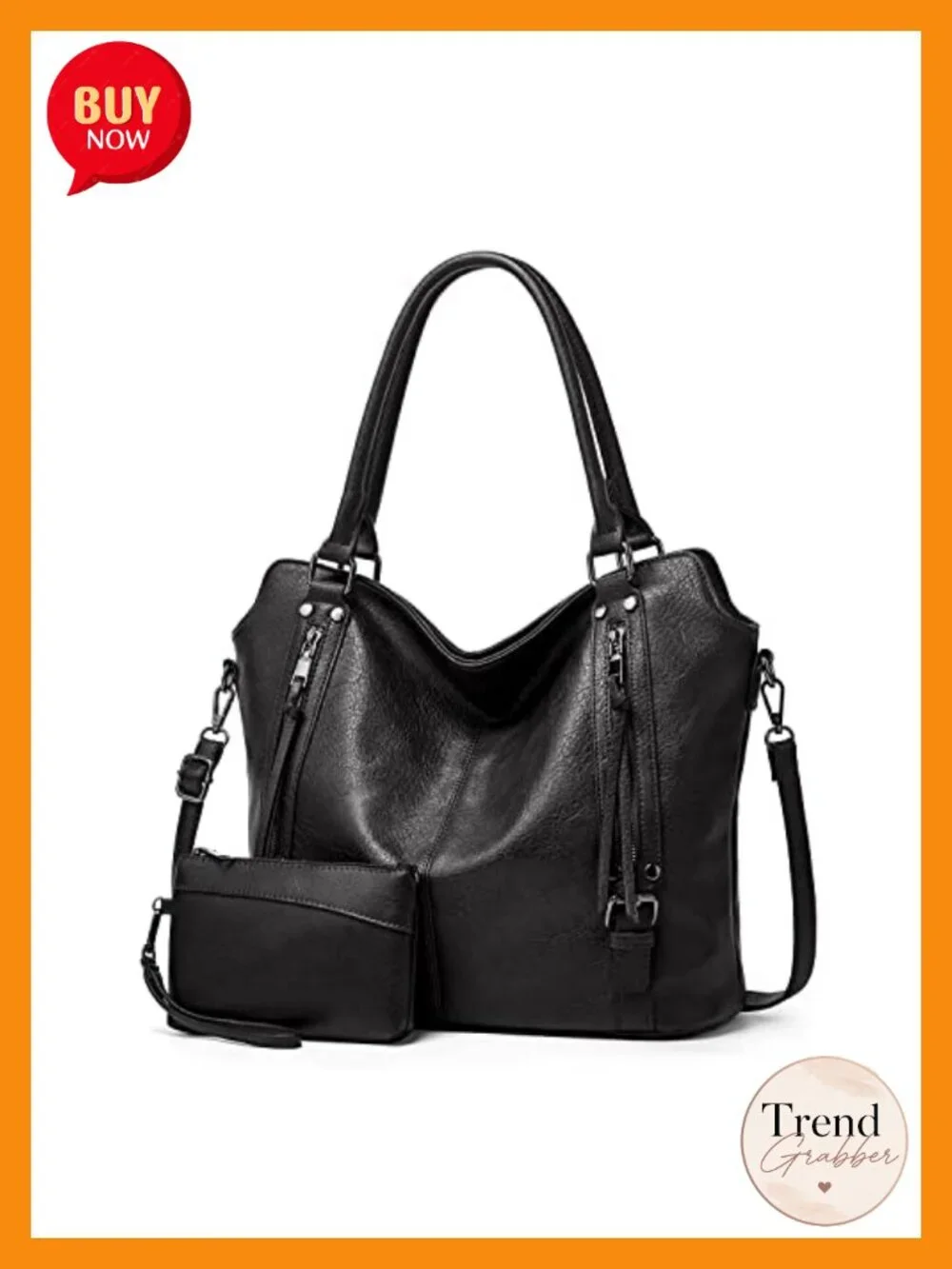 Faux Leather Hobo Shoulder Bag Crossbody Purse with Guitar Strap